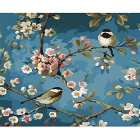 Canvas Hobby Daldaki Kuşlar 3 Kasnaklı 100 x 140 cm Sayılarla Boyama Seti