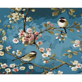 Canvas Hobby Daldaki Kuşlar 3 Kasnaklı 100 x 140 cm Sayılarla Boyama Seti