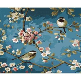 Canvas Hobby Daldaki Kuşlar 3 Kasnaklı 100 x 140 cm Sayılarla Boyama Seti