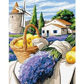 Canvas Hobby Değirmendeki Lavanta 70 x 90 cm Kasnaklı Sayılarla Boyama Seti Duvar Sticker