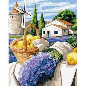 Canvas Hobby Değirmendeki Lavanta 70 x 90 cm Kasnaklı Sayılarla Boyama Seti Duvar Sticker