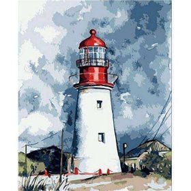 Canvas Hobby Deniz Feneri ve Bulutlar 50 x 65 cm Kasnaklı Sayılarla Boyama Seti Duvar Sticker