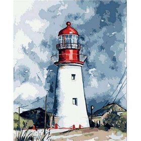 Canvas Hobby Deniz Feneri ve Bulutlar 60 x 75 cm Kasnaklı Sayılarla Boyama Seti Duvar Sticker