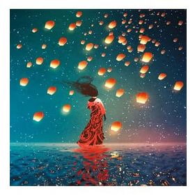 Canvas Hobby Dilek Balonu 90 x 110 cm Kasnaklı Sayılarla Boyama Seti Duvar Sticker