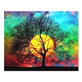 Canvas Hobby Dingin Ağaç 70 x 90 cm Kasnaklı Sayılarla Boyama Seti Duvar Sticker