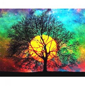 Canvas Hobby Dingin Ağaç Kasnaklı 100 x 140 cm Sayılarla Boyama Seti