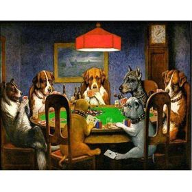 Canvas Hobby Dog Poker 40 x 50 cm Kasnaklı Sayılarla Boyama Seti Duvar Sticker