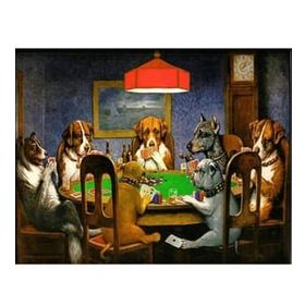 Canvas Hobby Dog Poker 40 x 50 cm Kasnaklı Sayılarla Boyama Seti Duvar Sticker