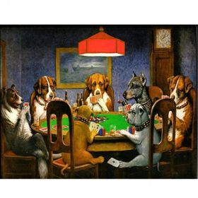 Canvas Hobby Dog Poker 40 x 50 cm Kasnaklı Sayılarla Boyama Seti Duvar Sticker