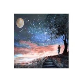 Canvas Hobby Dolunayda Aşk 50 x 65 cm Kasnaklı Sayılarla Boyama Seti Duvar Sticker