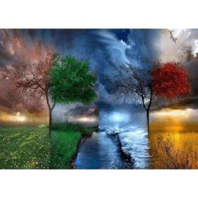 Canvas Hobby Dört Mevsim Kasnaklı 40 x 50 cm Sayılarla Boyama Seti