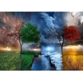 Canvas Hobby Dört Mevsim Kasnaklı 60 x 75 cm Sayılarla Boyama Seti