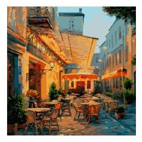 Canvas Hobby Düş Sokağı 50 x 65 cm Kasnaklı Sayılarla Boyama Seti Duvar Sticker
