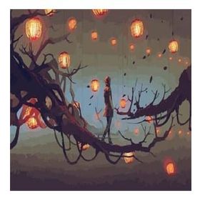 Canvas Hobby Düşler Ormanı 40 x 50 cm Kasnaklı Sayılarla Boyama Seti Duvar Sticker