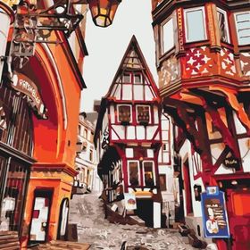Canvas Hobby Düşsokağı Kasnaklı 100 x 140 cm Sayılarla Boyama Seti