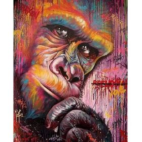 Canvas Hobby Düşünen Goril Rulo 40 x 50 cm Sayılarla Boyama Seti