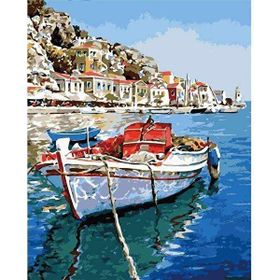 Canvas Hobby Egenin Mavi Suları 40 x 50 cm Kasnaklı Sayılarla Boyama Seti Duvar Sticker
