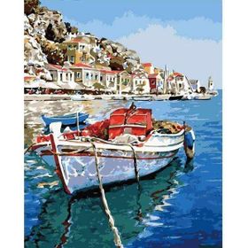 Canvas Hobby Egenin Mavi Suları Kasnaklı 100 x 140 cm Sayılarla Boyama Seti