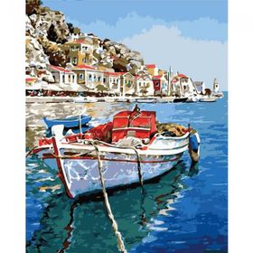 Canvas Hobby Egenin Mavi Suları Kasnaklı 100 x 140 cm Sayılarla Boyama Seti