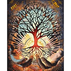 Canvas Hobby Elimizdeki Yaşam Gücü Kasnaklı 100x140 cm Sayılarla Boyama Seti