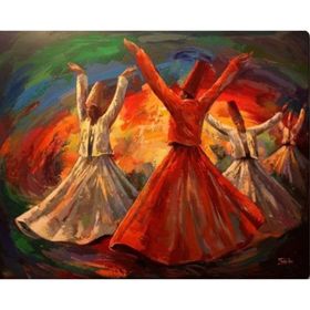 Canvas Hobby Ermiş Mevleviler 100x140 cm Rulo Sayılarla Boyama Seti