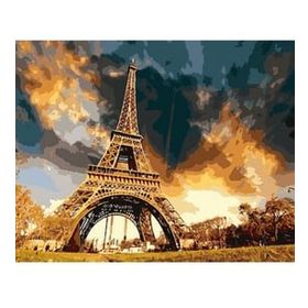 Canvas Hobby Eyfel Kulesi 90 x 110 cm Kasnaklı Sayılarla Boyama Seti Duvar Sticker