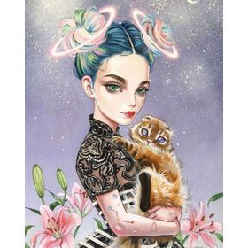 Canvas Hobby Fantastik Kız Kasnaklı 70x90 cm Sayılarla Boyama Seti