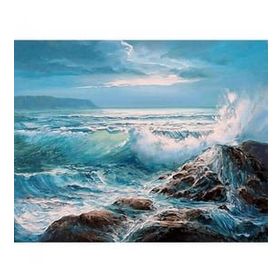 Canvas Hobby Fırtına ve Deniz 60 x 75 cm Kasnaklı Sayılarla Boyama Seti Duvar Sticker