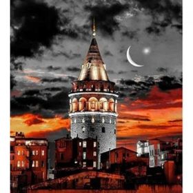 Canvas Hobby Galata Kulesi Renkli 100x140 cm Rulo Sayılarla Boyama Seti