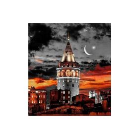 Canvas Hobby Galata Kulesi Renkli 50 x 65 cm Kasnaklı Sayılarla Boyama Seti Duvar Sticker