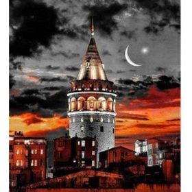 Canvas Hobby Galata Kulesi Renkli Kasnaklı 100 x 140 cm Sayılarla Boyama Seti