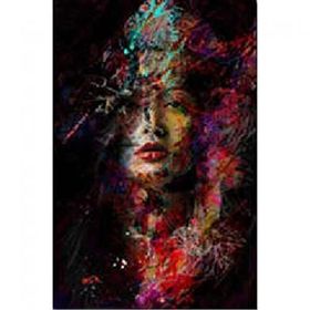 Canvas Hobby Gizemli Kadın Kasnaklı 90 x 110 cm Sayılarla Boyama Seti