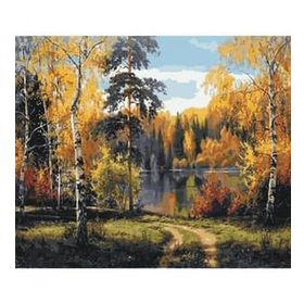 Canvas Hobby Göl Manzarası 2 Kasnaklı 40 x 50 cm Sayılarla Boyama Seti