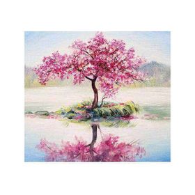 Canvas Hobby Göldeki Ağaç Kasnaklı 60 x 75 cm Sayılarla Boyama Seti