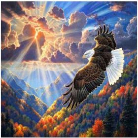 Canvas Hobby Göldeki Kartal Kasnaklı 70 x 90 cm Sayılarla Boyama Seti