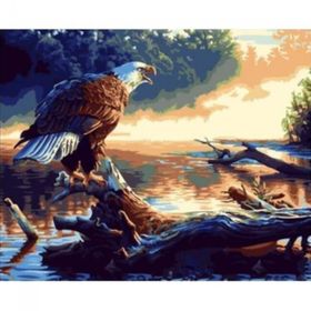 Canvas Hobby Göldeki Kartal Kasnaklı 70 x 90 cm Sayılarla Boyama Seti