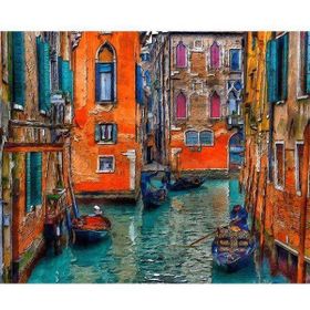 Canvas Hobby Gondol Gezisi 2 Kasnaklı 40 x 50 cm Sayılarla Boyama Seti