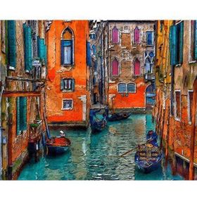 Canvas Hobby Gondol Gezisi 2 Kasnaklı 90x110 cm Sayılarla Boyama Seti