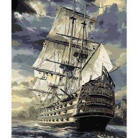 Canvas Hobby Görkemli Kalyon 40x50 cm Rulo Sayılarla Boyama Seti
