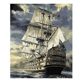Canvas Hobby Görkemli Kalyon 40x50 cm Rulo Sayılarla Boyama Seti
