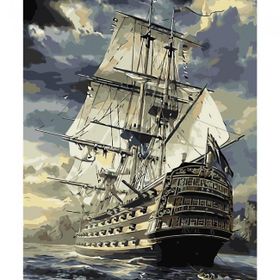 Canvas Hobby Görkemli Kalyon 40x50 cm Rulo Sayılarla Boyama Seti