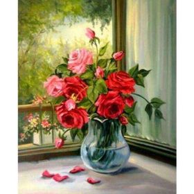 Canvas Hobby Gül Yaprakları Kasnaklı 100 x 140 cm Sayılarla Boyama Seti
