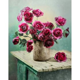 Canvas Hobby Güllerdeki Derinlik Kasnaklı 40x50 cm Sayılarla Boyama Seti