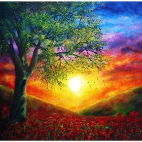 Canvas Hobby Günbatımı ve Doğa Kasnaklı 100 x 140 cm Sayılarla Boyama Seti
