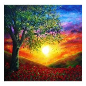 Canvas Hobby Günbatımı ve Doğa Kasnaklı 50x65 cm Sayılarla Boyama Seti