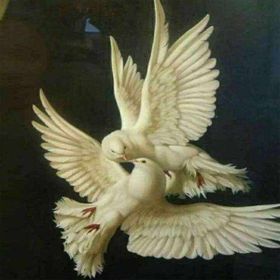 Canvas Hobby Güvercinlerin Aşkı Kasnaklı 70 x 90 cm Sayılarla Boyama Seti