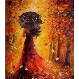 Canvas Hobby Güz Güzeli Kasnaklı 100 x 140 cm Sayılarla Boyama Seti