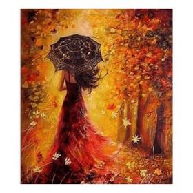 Canvas Hobby Güz Güzeli Kasnaklı 50 x 65 cm Sayılarla Boyama Seti