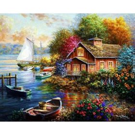 Canvas Hobby Hayalimdeki Evim 90x110 cm Rulo Sayılarla Boyama Seti