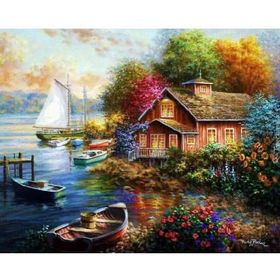 Canvas Hobby Hayalimdeki Evim 90x110 cm Rulo Sayılarla Boyama Seti